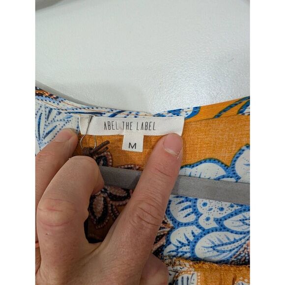 Abel the Label Mango Magic Tiered Maxi Dress women's‎ medium orange floral NWTs - Picture 4 of 9